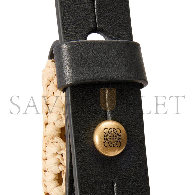 LOEWE SMALL PUNCH HOLE HOBO IN RAFFIA AND CALFSKIN A914W86X01 (43*40*40cm)